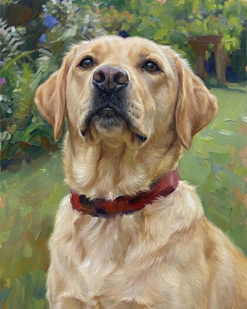 Custom Hand-painted Pet Portrait Oil Painting on Canvas Personalized ...