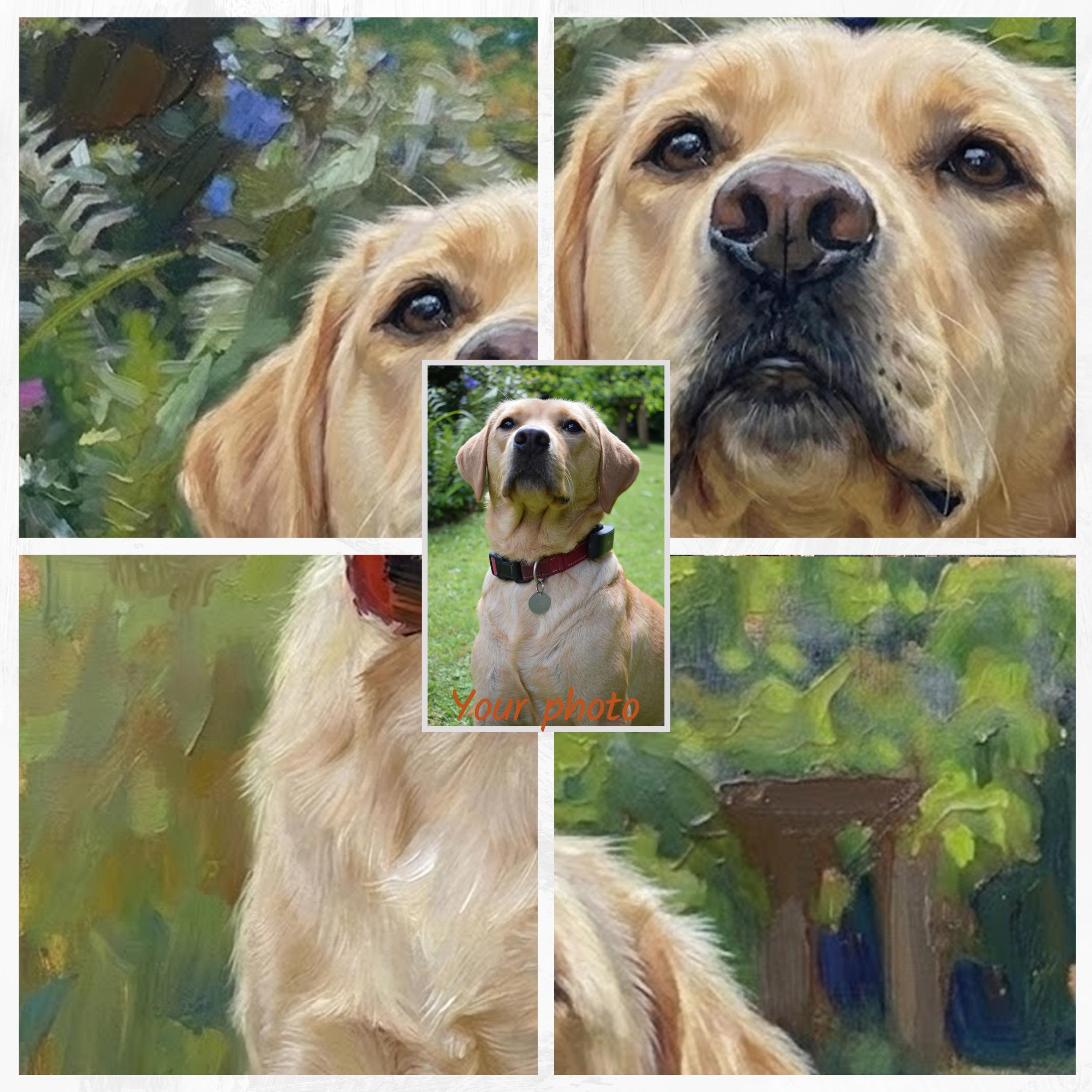 Custom Hand-painted Pet Portrait Oil Painting on Canvas Personalized ...