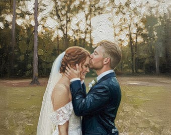 Customized oil painting from photo Custom portrait oil painting commission Commissioned oil family portrait Wedding Anniversary portrait