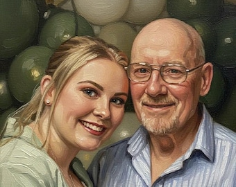 Customized oil painting from photo Custom portrait oil painting commission Commissioned family portrait Family painting from photo Birthday