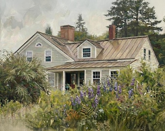 Custom Oil House Portrait From Photo Landscape Painting on Canvas First Home Gift Housewarming Gift for Loved Ones Personalized Wall Art