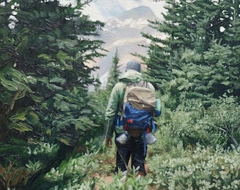 Custom Oil Landscape Painting From Photo – Hand Painted Hiking & Nature Artwork, Personalized Outdoor Wall Art