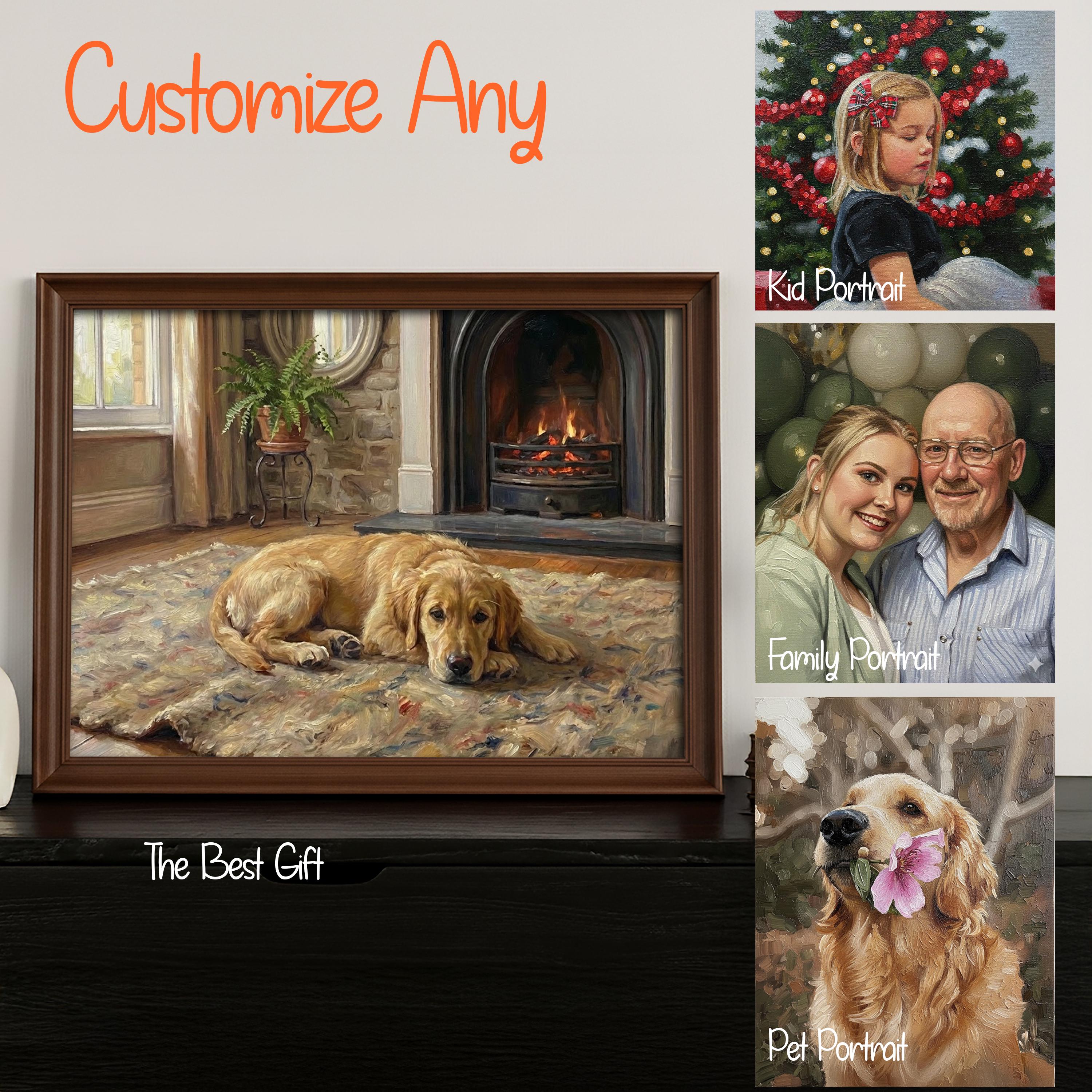 Custom Pet Portrait From Photo Hand-painted Dog Memorial Oil Painting ...