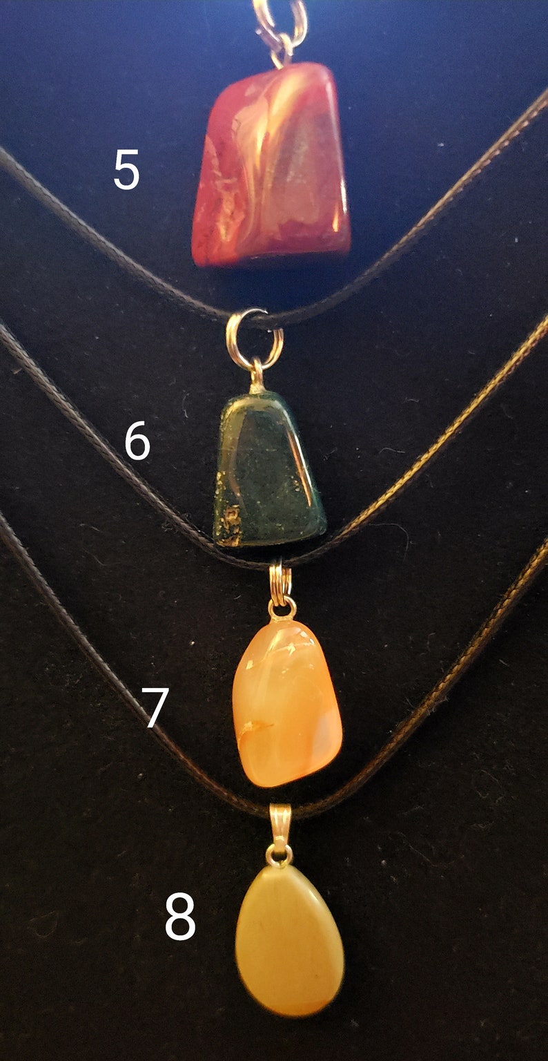 Charm Genuine Stone Gemstone Leather Necklace