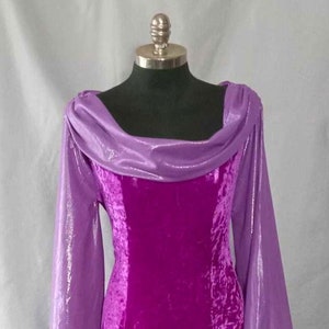 NEW, FINISHED Renaissance Fantasy Wedding Bridal Gown Dress, Purple Velvet, L/XL