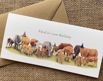 ¡Es tu cumpleaños! - Tarjeta de cumpleaños con vacas y terneros