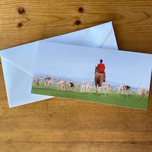 Tarjeta de felicitación en blanco de Homeward Hounds - Caza