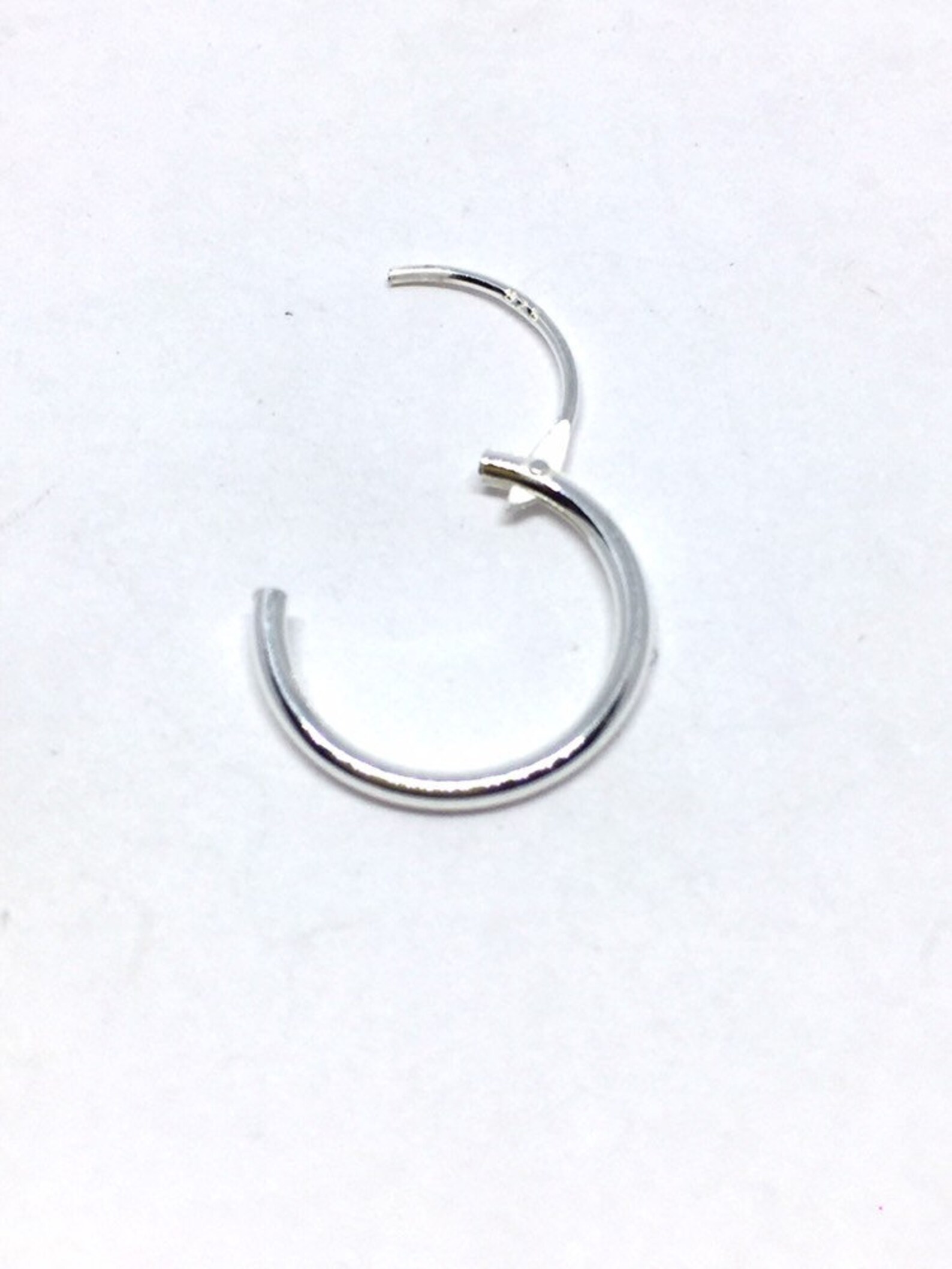 Sterling Silver Small Hoop Earring for Men Huggie 13mm Etsy