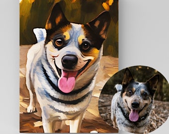 Custom Pet Portrait, Painting of Dog from Photo, Pet Art Commission, Pet Remembrance Gift, Pet Loss Print