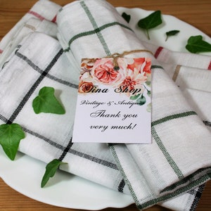 Dish towels 4 pcs. | Kitchen towel | Soft and absorbent cotton plaid / gray, blue, green, red towels 40 x 60 cm