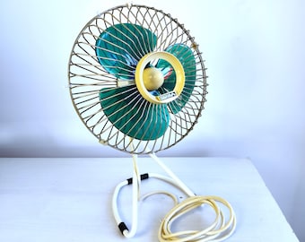 Ventilador eléctrico PREDOM METRIX Número 1W 200 PN Tczew/ Ventilador de escritorio vintage - Ventilador de mesa - Diseño de la era espacial Hecho en Polonia
