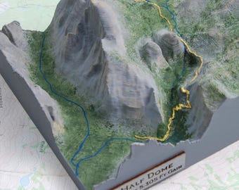 Half Dome, 3D Trail Model - Hand Painted