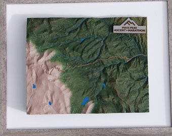 Pikes Peak Ascent, Barr Trail - 3D Framed Model