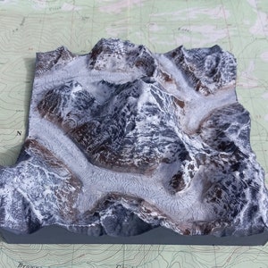 Modelo K2 - Arte de parede pintada, réplica de montanha impressa em 3D, Sete Cumes, presente para caminhadas