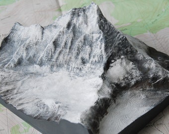 Matterhorn Model - Painted 3D Printed Topo Map, Mountain Art Decor