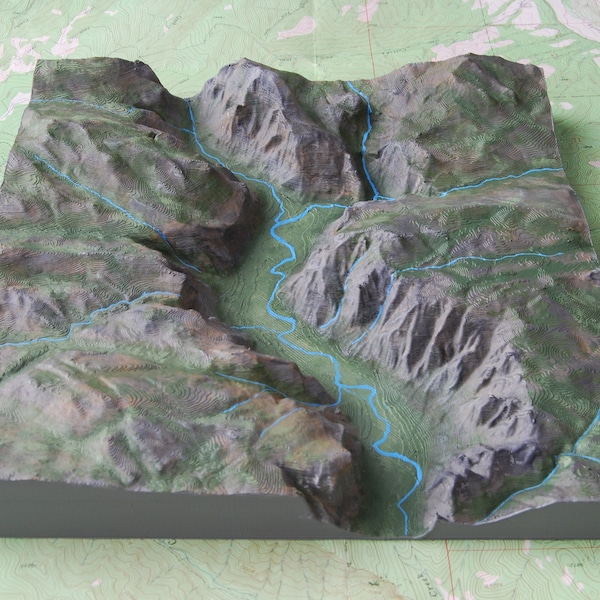 Half Dome and El Capitan Model - Yosemite Valley - 3D Printed