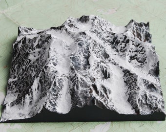 Denali Model - 3D Printed mountain topo map artwork - Seven Summits, Alaskan mountain decor