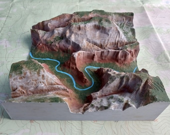 Angels Landing - Painted Model - Zion National Park - 3D Printed Topographical Mountain Art