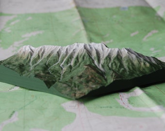 Timpanogos Model - 3D printed hiking model artwork, Utah mountain topo map, artwork decor