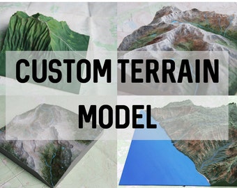 Custom 3D Printed Terrain Map - Hand Painted