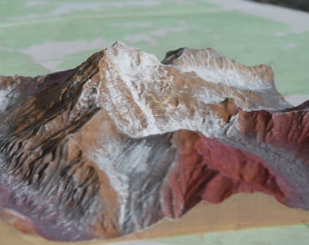Aconcagua Model - 3D Printed, Hand Painted, Mountain Map, Seven Summits