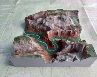 Angels Landing - 3D  Model - Zion National Park - Hand Painted Topographical Art