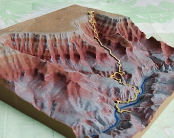 Custom Topo Trail Model - Hand Painted - Any Location