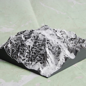 Denali Model - 3D Printed mountain topo map artwork - Seven Summits, Alaskan mountain decor