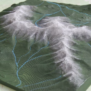 Presidential Range Model - Mt. Washington - Carte topographique des Appalaches imprimée en 3D, Cadeau de randonnée et Montagnes blanches