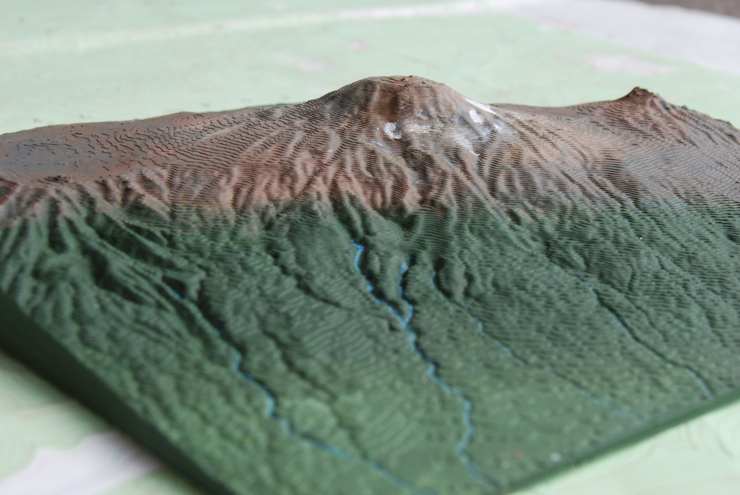 Mount Kilimanjaro Painted Model - 3D Printed Replica - Seven