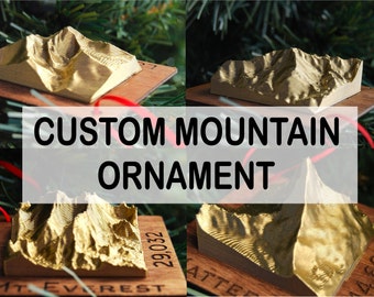Custom Christmas Tree Ornament - 3D Mountain - Personalized