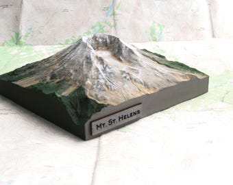 Mt. St. Helens Model - Hand Painted - Volcano Model