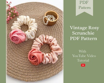 Vintage Rosy Scrunchie Sewing Pattern – With Video Tutorial (PDF Pattern)
