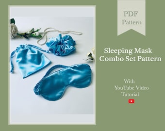 Scrunchie and Sleeping Eye Mask with Pouch PDF Pattern | Sleeping Luxury Combo Set PDF Pattern | Easy instructions for beginners