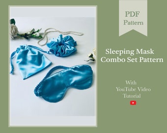 Scrunchie and Sleeping Mask Set PDF Pattern | Beginner Sewing (YouTube Tutorial)