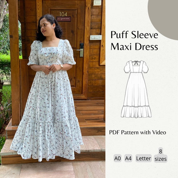 Dress sewing pattern, instant download, Long dress pattern, Evening dress |  Soulmatte
