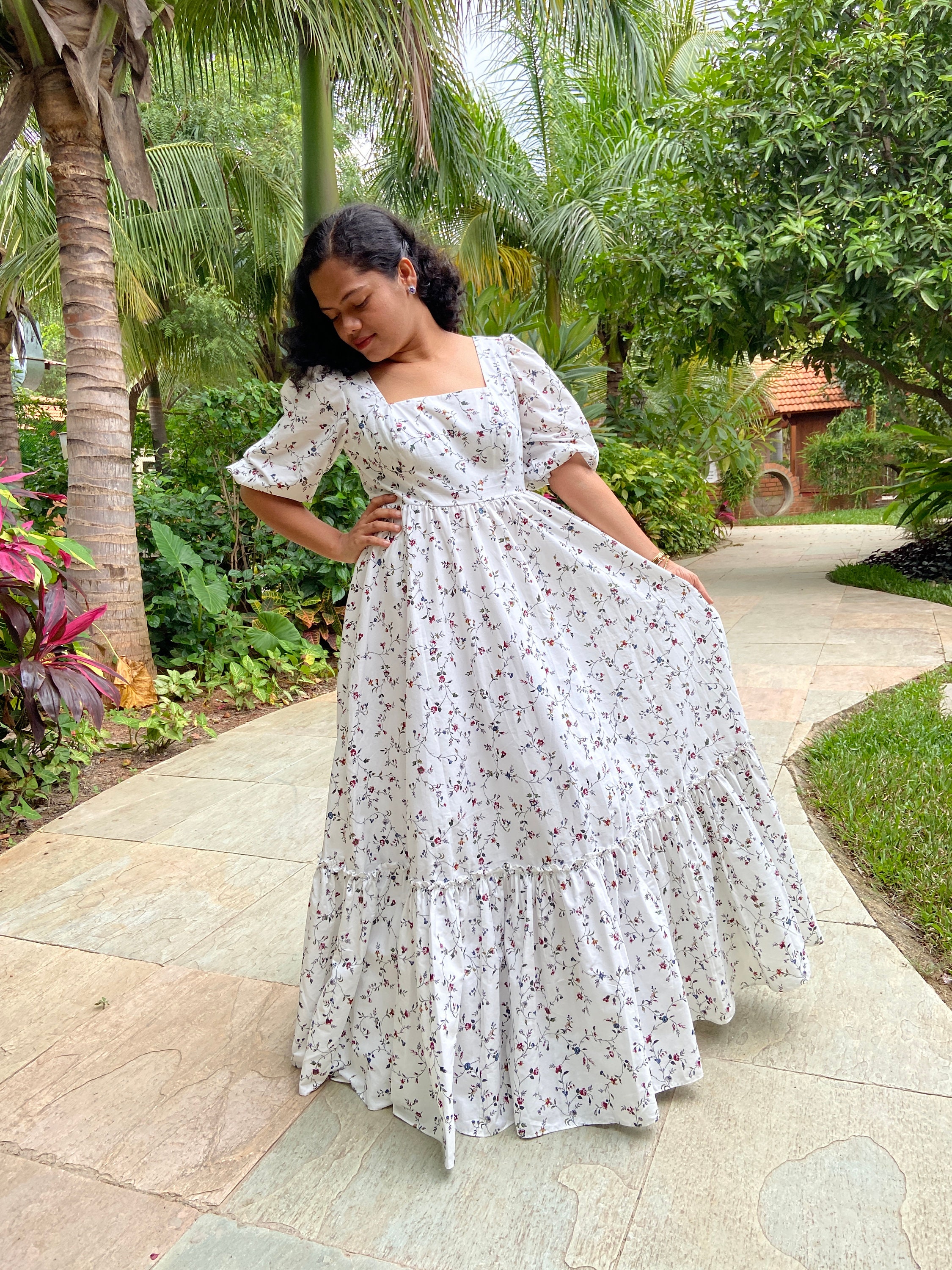 long puff sleeve dress pattern SQUARE DRESS x PUFF SLEEVE (PAPER)