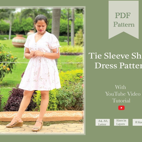 Cute Short Maxi Dress Digital Sewing PDF Pattern | SewingPandaPatterns | autumn dress pdf pattern