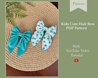 Pattern - Kids Cute Hair Bow Sewing PDF Pattern |  Baby Girl Bow Pattern | SewingPandaPatterns