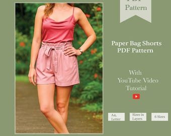 Paper Bag Shorts PDF Pattern Frauen Shorts PDF Pattern Frauen