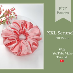 XXL Scrunchie PDF Pattern | Over Sized Scrunchie pdf pattern | Scrunchie Digital Pattern |  Hair Band Digital Sewing Pattern PDF