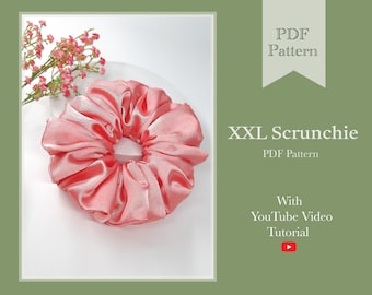 XXL Scrunchie PDF Pattern | Over Sized Scrunchie pdf pattern | Scrunchie Digital Pattern |  Hair Band Digital Sewing Pattern PDF