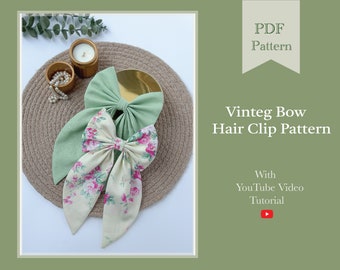 Pattern - Vintage Bow Hair Clip Sewing PDF Pattern | Sewing digital Pattern | Hair clip sewing pdf pattern