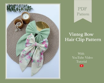 Pattern - Vintage Bow Hair Clip Sewing PDF Pattern | Sewing digital Pattern | Hair clip sewing pdf pattern