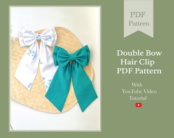 Pattern - Double Bow Hair Clip PDF Pattern | Sewing PDF Pattern | Women Hair Clip Pattern | SewingPandaPatterns