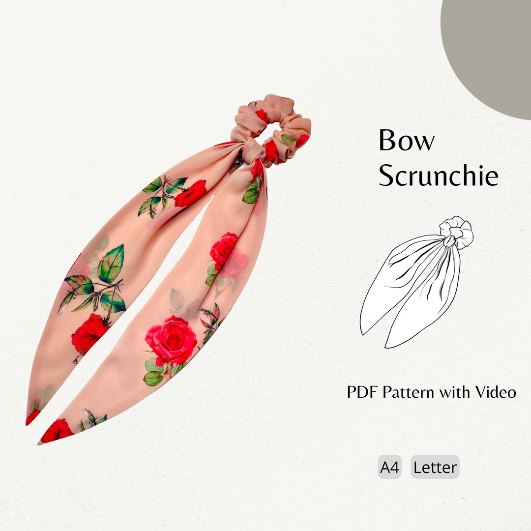 Scarf Scrunchie PDF Pattern Hair Scrunchie PDF Pattern Scarf Scrunchie ...