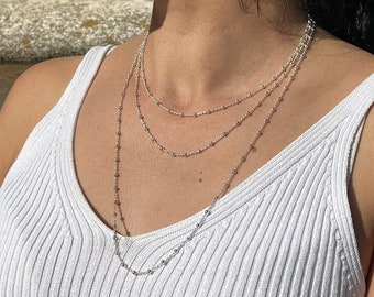 925 silver chain. Real silver satellite chain. Silver chain for pendant. Silver necklace. 925 silver ball chain.