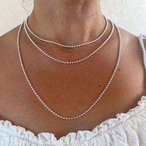 925 silver bead chain. 925 silver bead chain. Real silver bead necklace. 925 silver ball chain. Silver chain