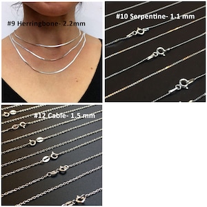 925 silver chain made in Italy. Real silver necklace. Silver chain 40 cm, 45 cm, 60 cm. Silver chain for pendant. image 5