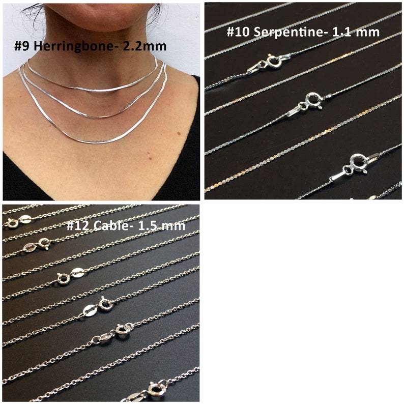 Chaine en argent 925 fabriquée en Italie. Collier en argent véritable. Chaine argent 40 cm , 45 cm, 60 cm. Chaine argent pour pendentif. image 5